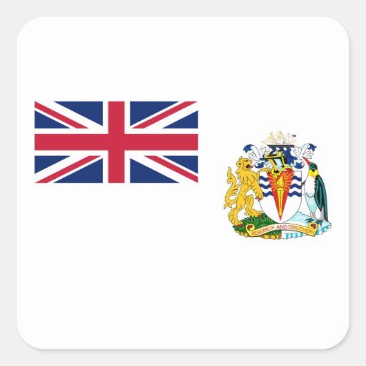 Vlag van Brits Antarctisch Territorium Vierkante Sticker (Voorkant)