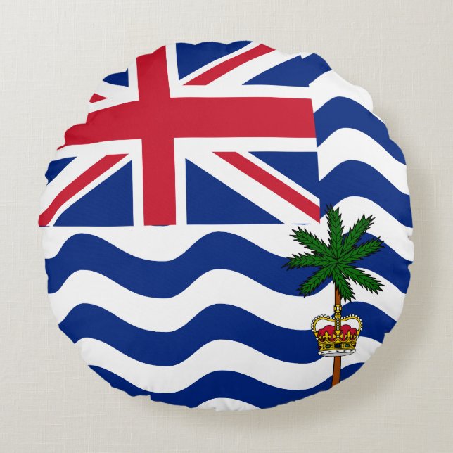 Vlag van Brits Indische Oceaanterritorium Rond Kussen (Voorkant)