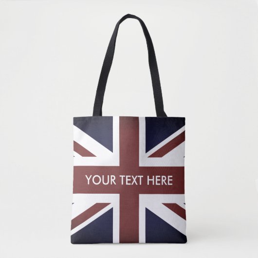  vlag van Britse Unievaknaam, aangepast Tote Bag (Voorkant)