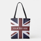  vlag van Britse Unievaknaam, aangepast Tote Bag (Achterkant)
