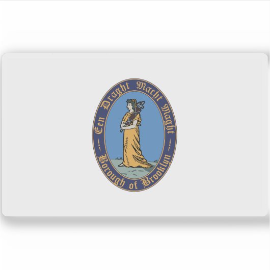 Vlag van Brooklyn, New York Sticker (Voorkant)