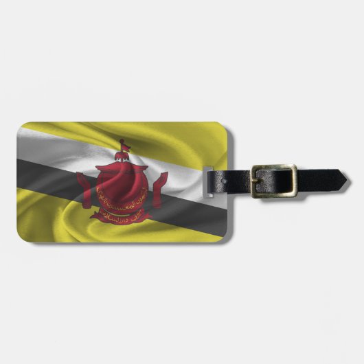 Vlag van Brunei Bagagelabel (Voorkant horizontaal)