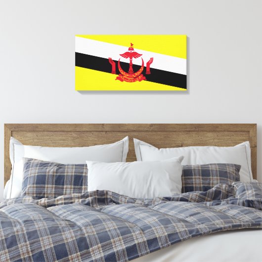 Vlag van Brunei Canvas Afdruk (Insitu (Slaapkamer))