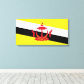 Vlag van Brunei Canvas Afdruk (Insitu (Houten vloer))