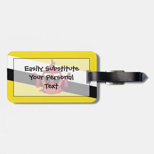 Vlag van Brunei Easy ID Personal Bagagelabel (Achterkant horizontaal)