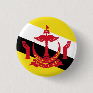 Vlag van Brunei Ronde Button 3,2 Cm