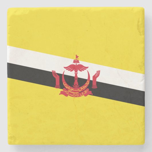 Vlag van Brunei Stenen Onderzetter (Voorkant)