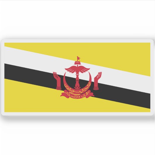 Vlag van Brunei Sticker (Voorkant)