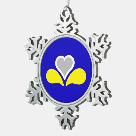 Vlag van Brussel, België Snowflake Pewter Christm Tin Sneeuwvlok Ornament (Rechts)