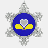 Vlag van Brussel, België Snowflake Pewter Christm Tin Sneeuwvlok Ornament (Voorkant)
