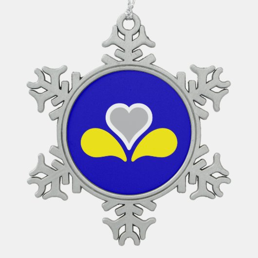 Vlag van Brussel, België Snowflake Pewter Christm Tin Sneeuwvlok Ornament (Voorkant)
