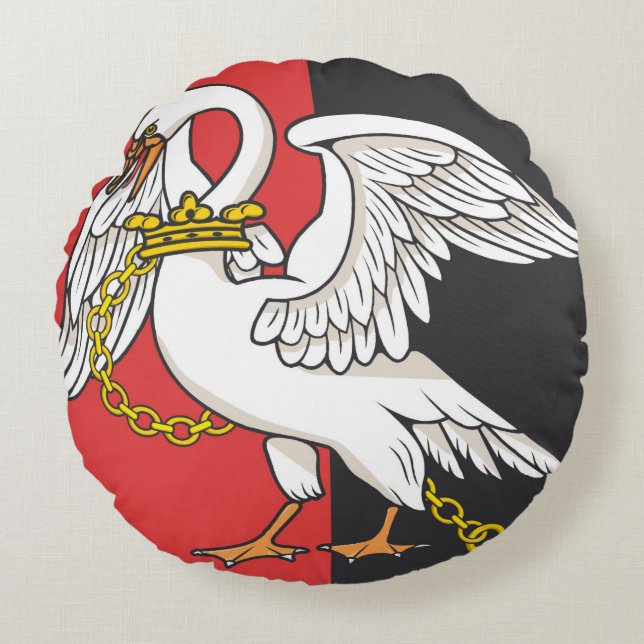 Vlag van Buckinghamshire (Britse county) Rond Kussen (Voorkant)