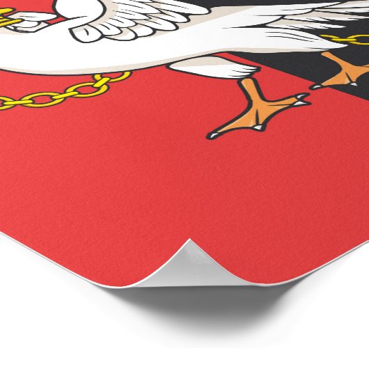 Vlag van Buckinghamshire (VK) Poster (Hoek)