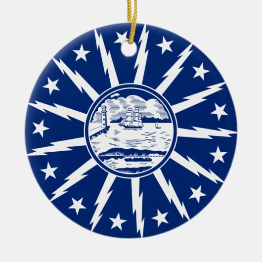Vlag van Buffalo, New York Keramisch Ornament (Voorkant)