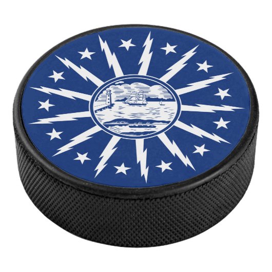 Vlag van Buffalo, New York Square Paper Onderzette Hockey Puck (3/4)