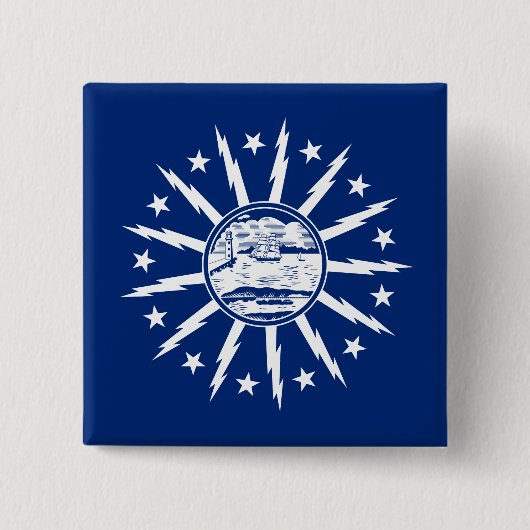 Vlag van Buffalo, New York Vierkante Button 5,1 Cm (Voorkant)