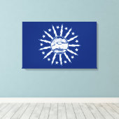 Vlag van Buffalo (stad in New York) Canvas Afdruk (Insitu (Houten vloer))