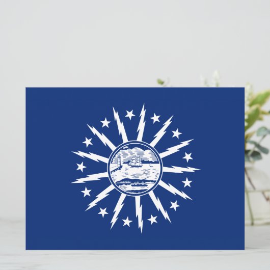 Vlag van Buffalo (stad in New York) Kaart (Staand voorkant)