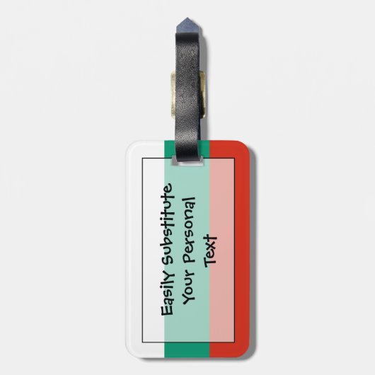 Vlag van Bulgarije Easy ID Personal Bagagelabel (Achterkant verticaal)