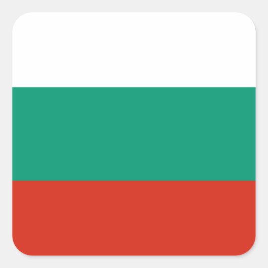 Vlag van Bulgarije Vierkante Sticker (Voorkant)