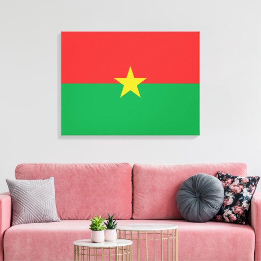 Vlag van Burkina Faso Canvas Afdruk (Insitu (Woonkamer))