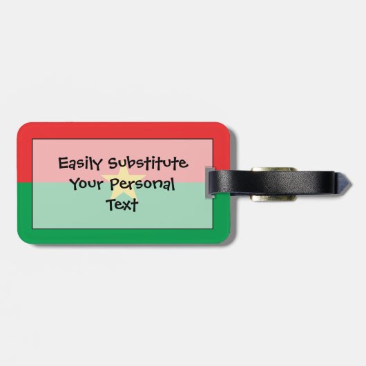 Vlag van Burkina Faso Easy ID Personal Bagagelabel (Achterkant horizontaal)