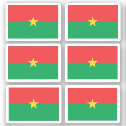 Vlag van Burkina Faso - een collectie Sticker (Voorkant)