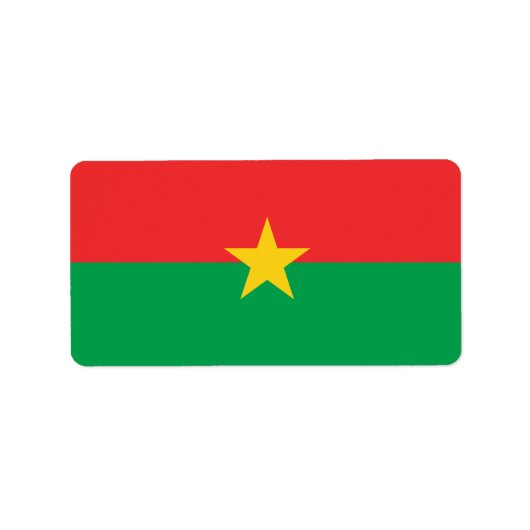 Vlag van Burkina Faso-labels Etiket (Voorkant)