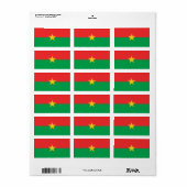 Vlag van Burkina Faso-labels Etiket (Full Sheet)