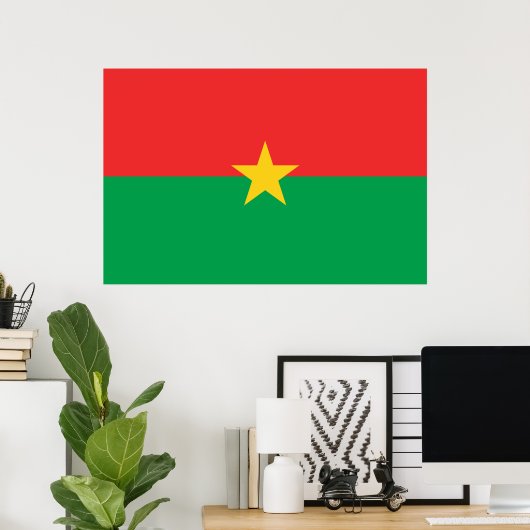 Vlag van Burkina Faso Poster (Thuiskantoor)