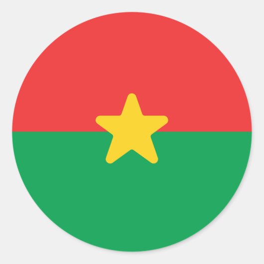 Vlag van Burkina Faso Ronde Sticker (Voorkant)