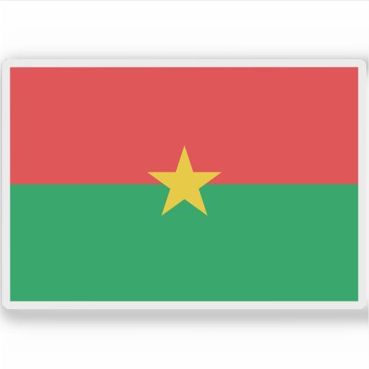 Vlag van Burkina Faso Sticker (Voorkant)
