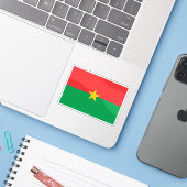 Vlag van Burkina Faso Sticker (Laptop met iPhone)