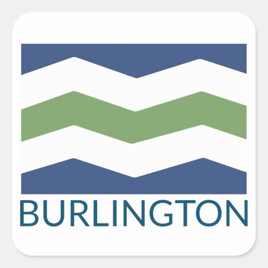 Vlag van Burlington, Vermont Vierkante Sticker (Voorkant)