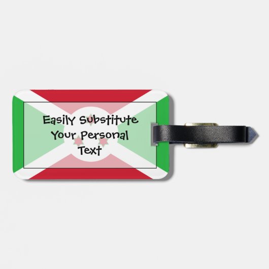 Vlag van Burundi Easy ID Personal Bagagelabel (Achterkant horizontaal)