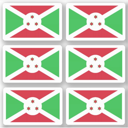 Vlag van Burundi - een collectie Sticker (Voorkant)
