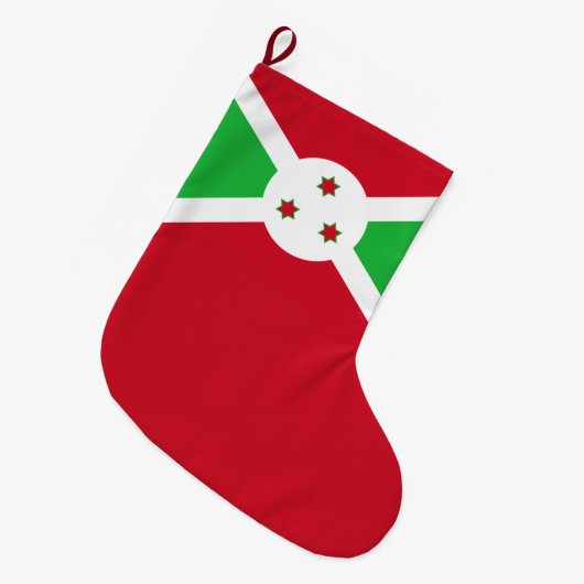 Vlag van Burundi Grote Kerstsok (Voorkant (Hangend))