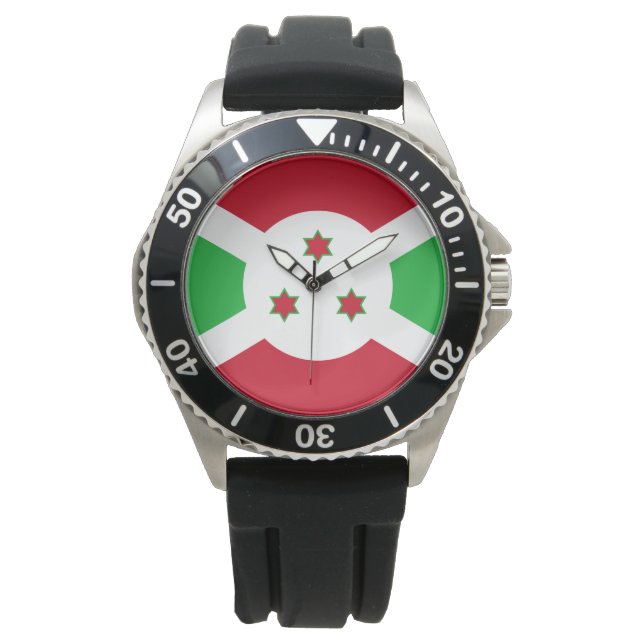 Vlag van Burundi Horloge (Voorkant)