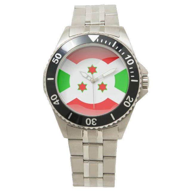 Vlag van Burundi Horloge (Voorkant)