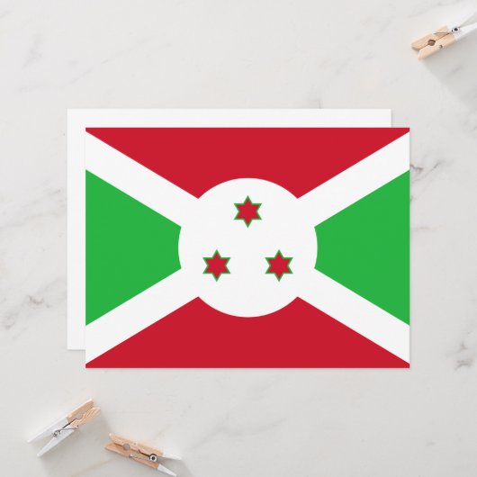 Vlag van Burundi Kaart (Voorkant / Achterkant in situ)