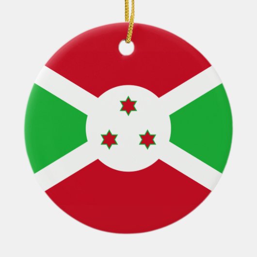Vlag van Burundi Keramisch Ornament (Voorkant)