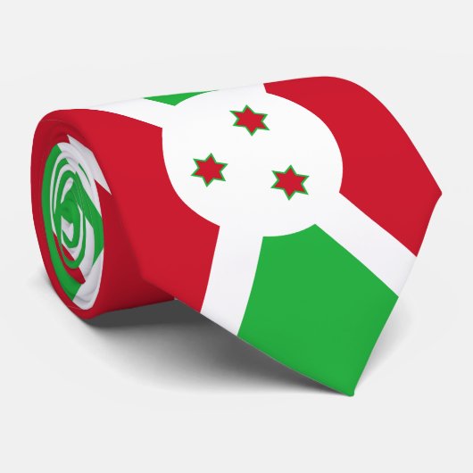 Vlag van Burundi Stropdas (Opgerold)
