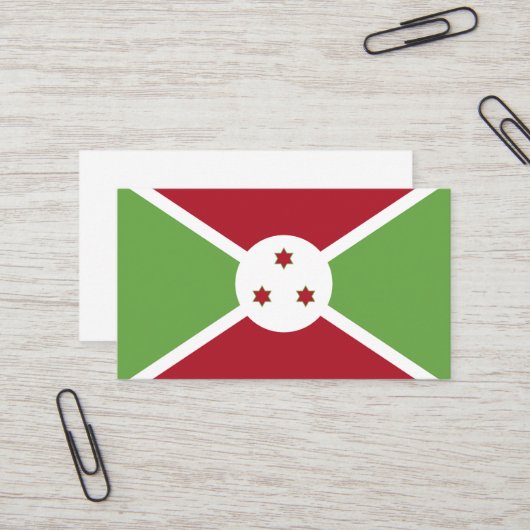 Vlag van Burundi Visitekaartje (Voorkant / Achterkant in situ)