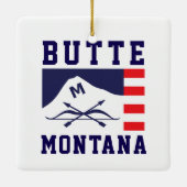 Vlag van Butte, Montana Keramisch Ornament (Achterkant)