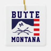 Vlag van Butte, Montana Keramisch Ornament (Voorkant)