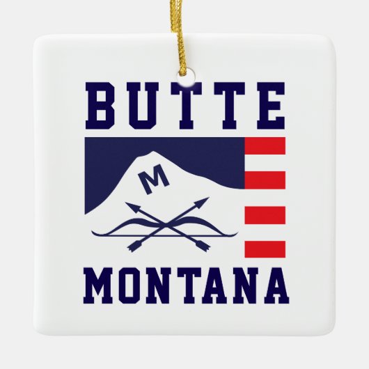 Vlag van Butte, Montana Keramisch Ornament (Voorkant)