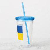 Vlag van Button Oekraïne Acryl Drinkbeker (Links)