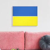 Vlag van Button Oekraïne Canvas Afdruk (Insitu (Woonkamer))