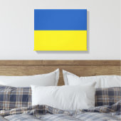 Vlag van Button Oekraïne Canvas Afdruk (Insitu (Slaapkamer))