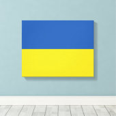 Vlag van Button Oekraïne Canvas Afdruk (Insitu (Houten vloer))